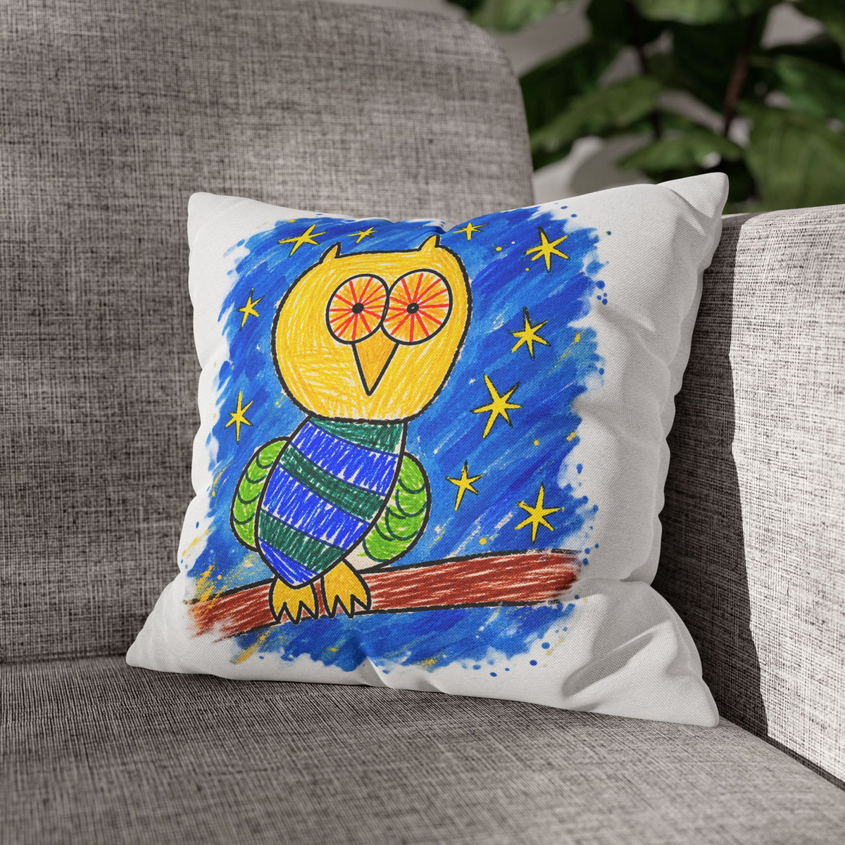 Groggy Owl | Decorative Pillowcase