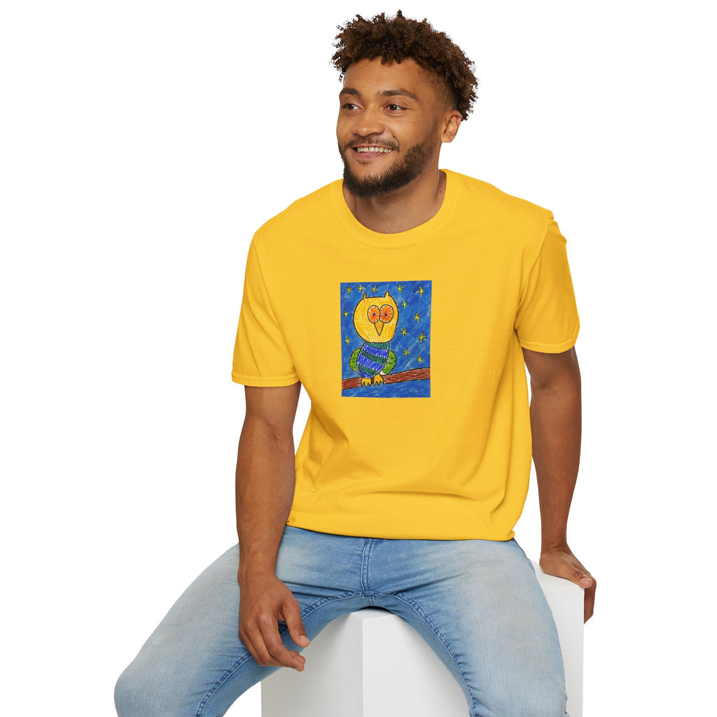 Groggy Owl Adult Unisex T-Shirt (Ships from Canada)