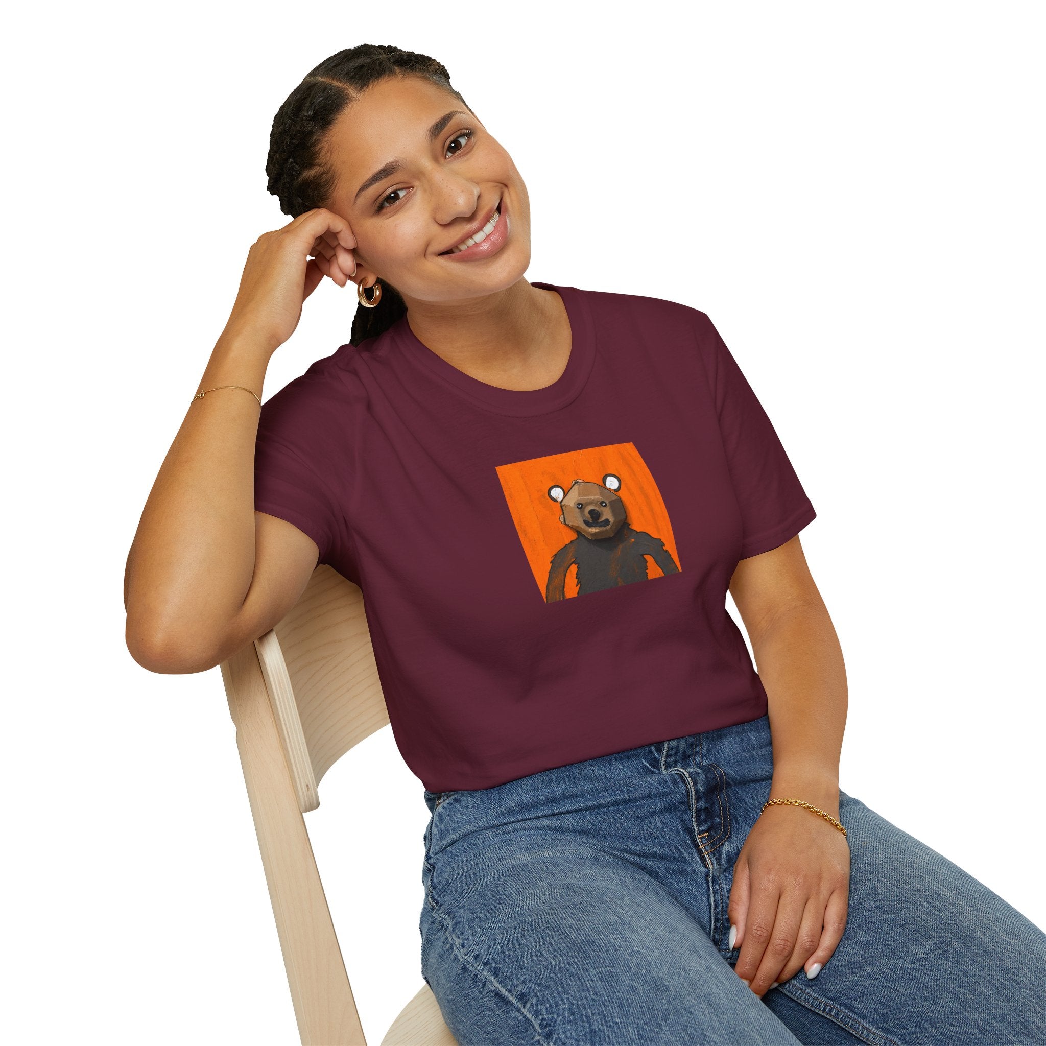 Curious Bear Adult Unisex T-Shirt (Ships from Canada)