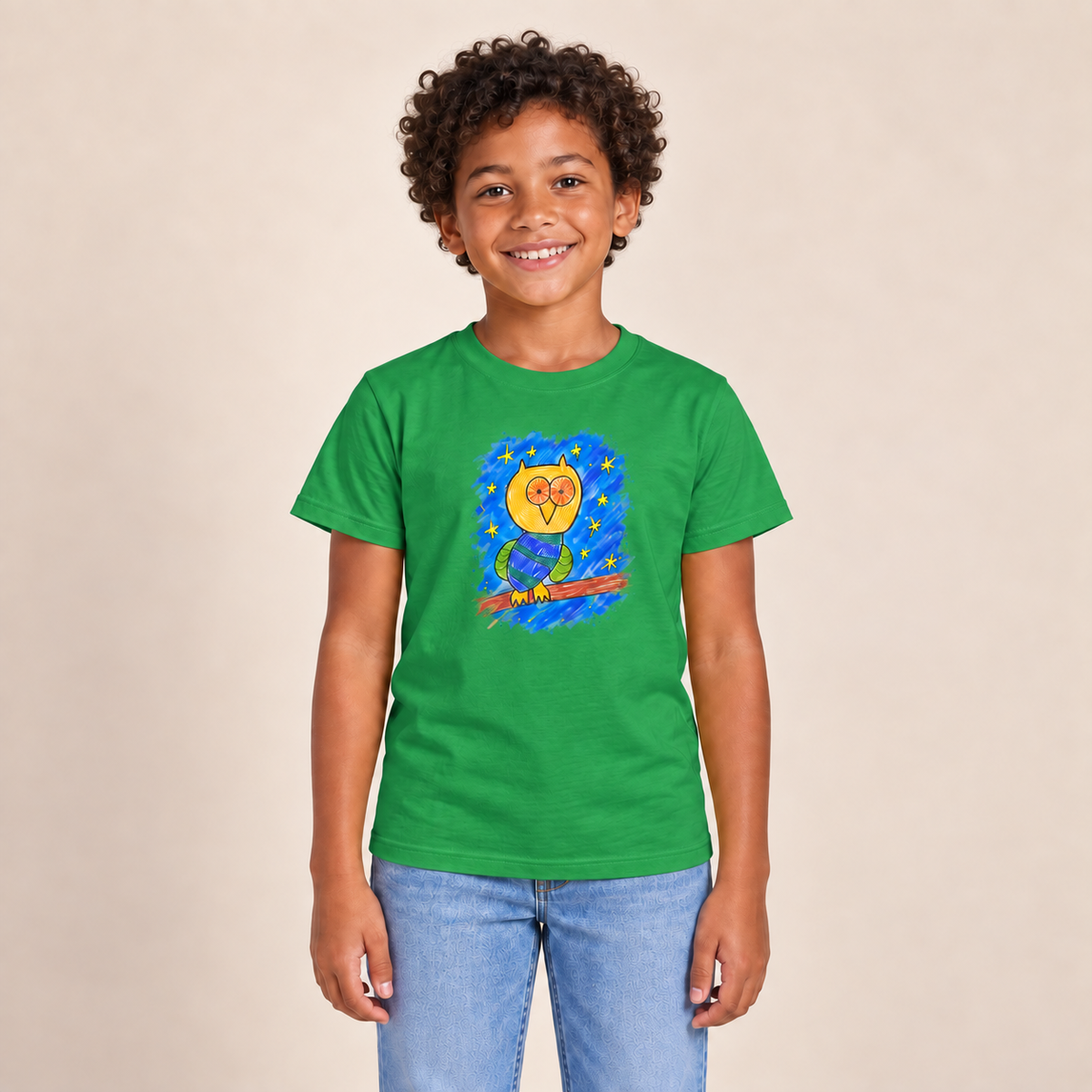 Groggy Owl | Kid's Unisex T-Shirt (SfC)(DUP.G4000B)