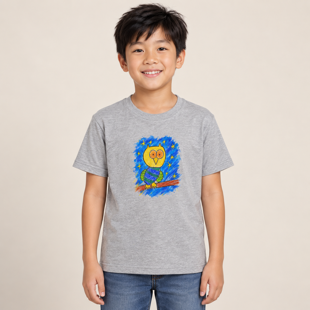 Groggy Owl | Kid's Unisex T-Shirt (SfC)(DUP.G4000B)