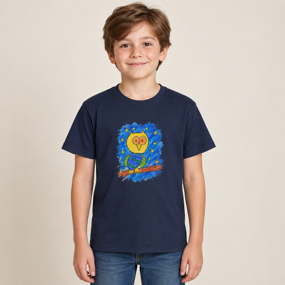 Groggy Owl | Kid's Unisex T-Shirt (SfC)(DUP.G4000B)