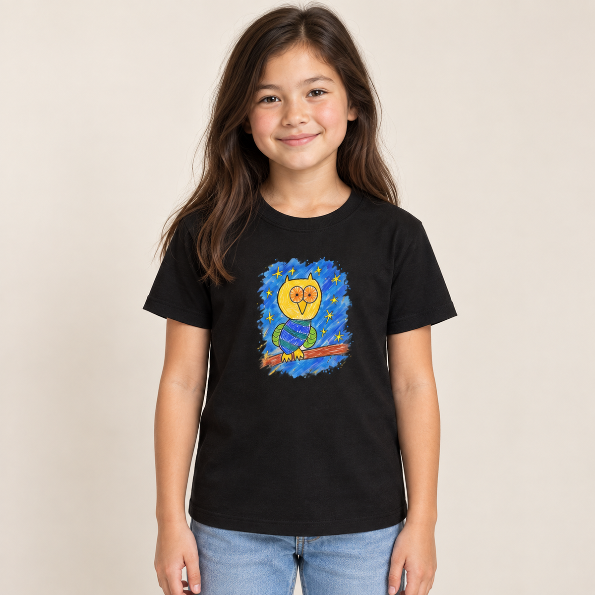 Groggy Owl | Kid's Unisex T-Shirt (SfC)(DUP.G4000B)