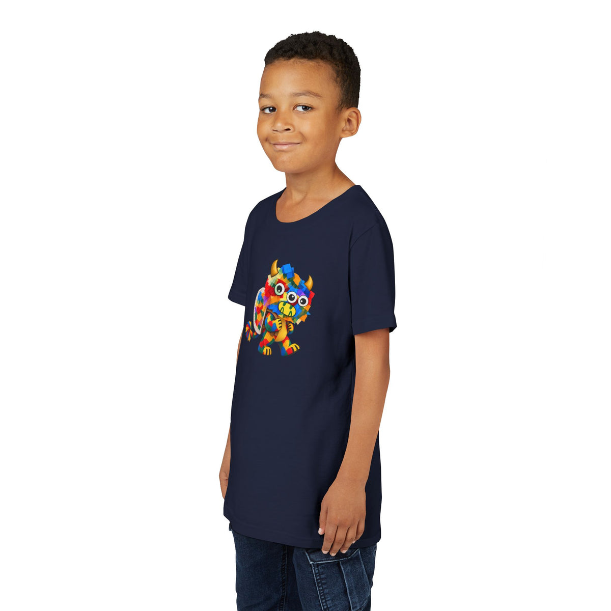 Trilo the Mosaic-Mane Lion | Kids Unisex T-Shirt (MD.B+C3001Y)