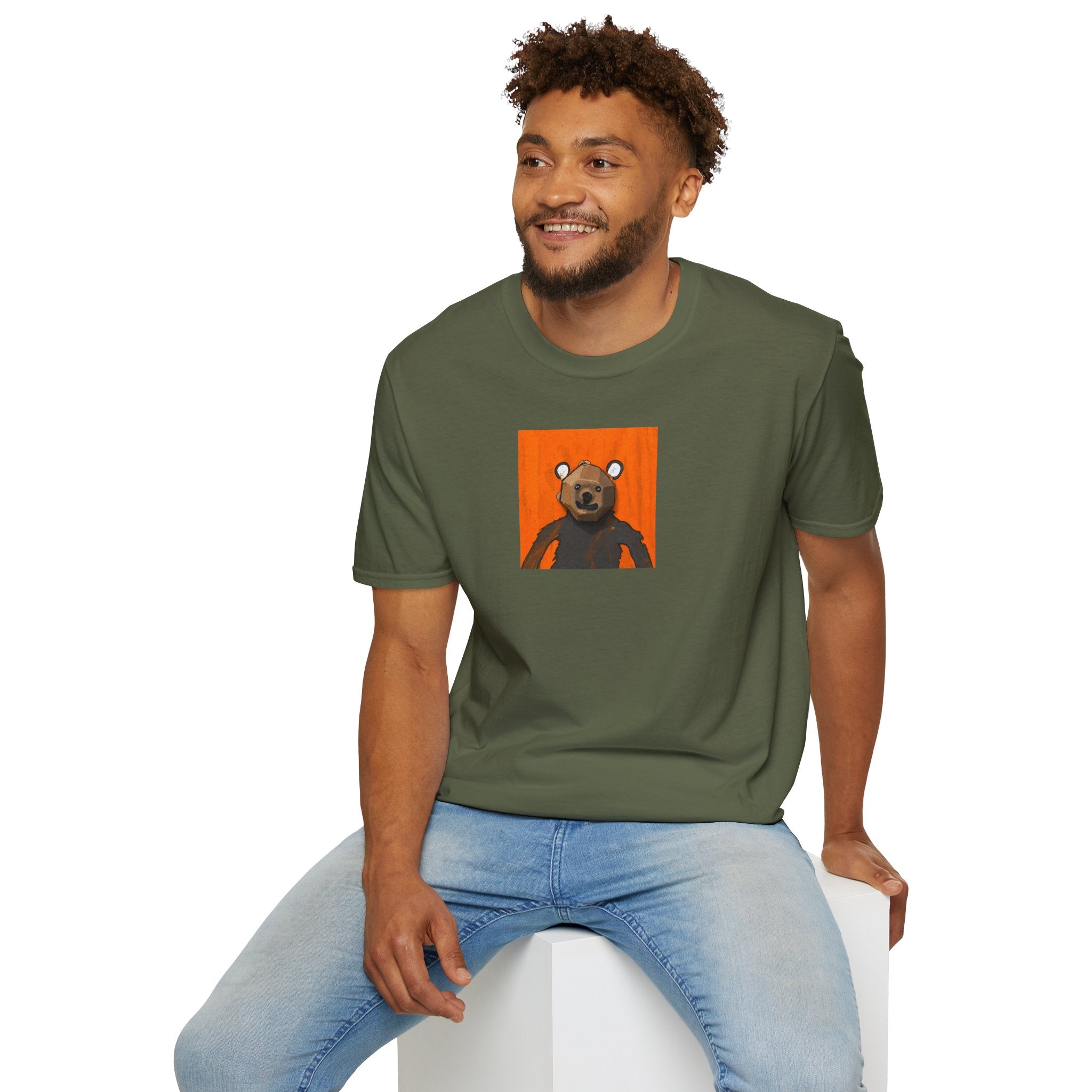 Curious Bear Adult Unisex T-Shirt (Ships from Canada)
